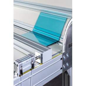 Pneumatic activation for blocking \ pushing the plate towards stop on TP plus