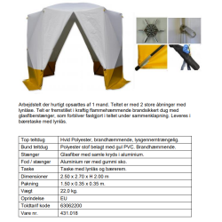 Triangle Work Tent KB355 3x2,5x1,9 (lxwxh) with opening / door at both ends  - Work and welding tents - Holm & Holm A/S