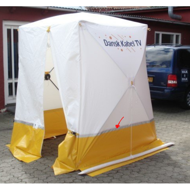 Reflective tape mounted on 5S tent.