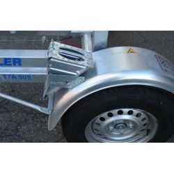 Udrullertrailer 1T  uden bur Nyttelast 1010 kg, egenvgt 340 kg.  Lige trkstang.