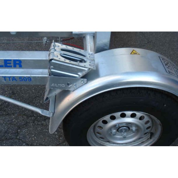 Udrullertrailer 1T  uden bur Nyttelast 1010 kg, egenvgt 340 kg.  Lige trkstang.