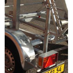 Udrullertrailer 1T  uden bur Nyttelast 1010 kg, egenvgt 340 kg.  Lige trkstang.
