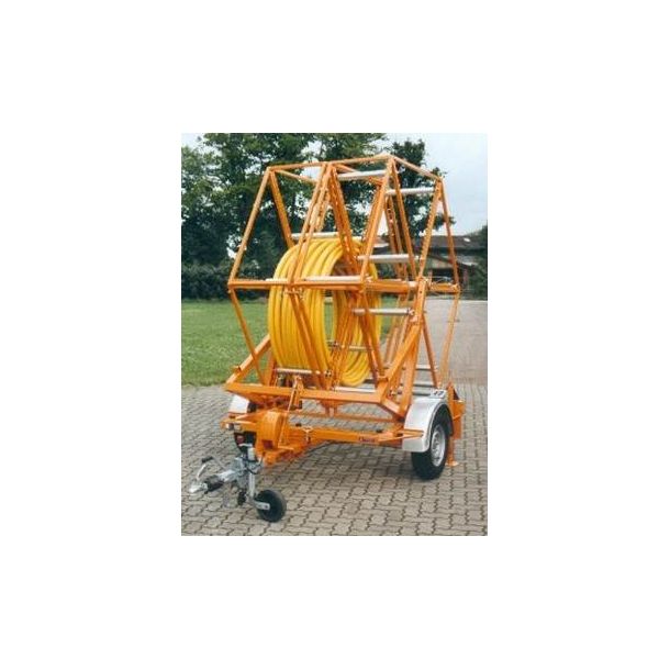 Udrullertrailer 1T  uden bur Nyttelast 1010 kg, egenvgt 340 kg.  Lige trkstang.