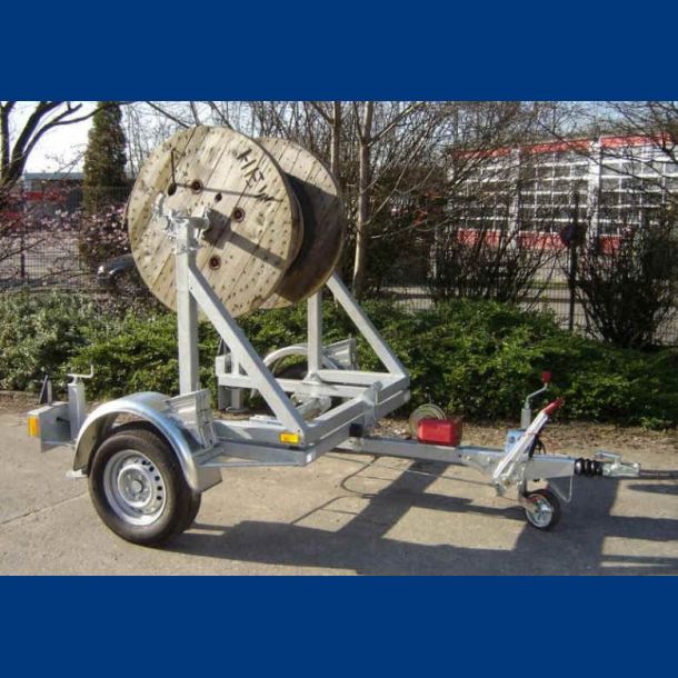 Udrullertrailer 1T uden bur Nyttelast 1010 egenvægt 340 kg. Lige - Trailere til plastrør og kabler - Holm & Holm A/S