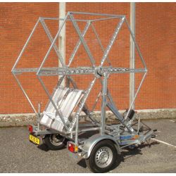 Udrullertrailer 1T  uden bur Nyttelast 1010 kg, egenvgt 340 kg.  Lige trkstang.