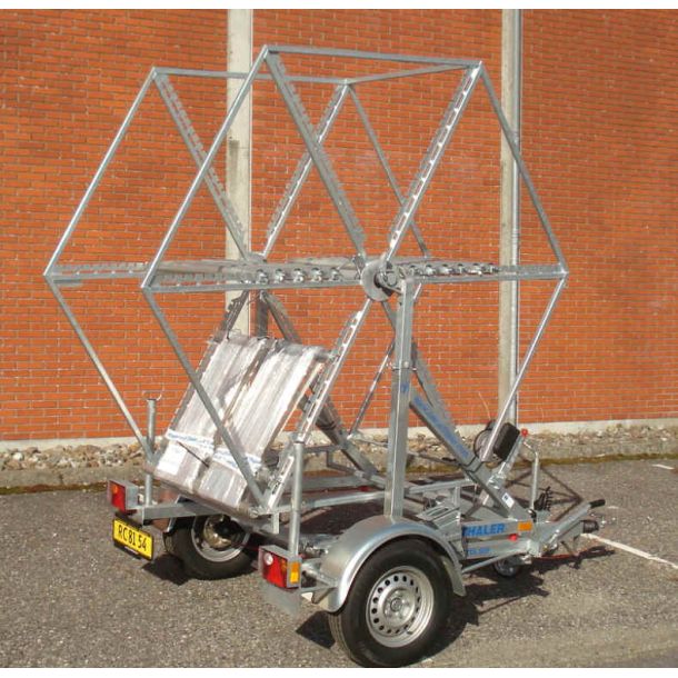Udrullertrailer 1T  uden bur Nyttelast 1010 kg, egenvgt 340 kg.  Lige trkstang.