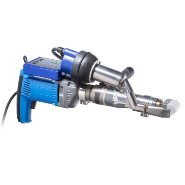 EXWELD alpha4 SC PVC. Wegener ekstruder med egen luftforsyning. Output 2,8 kg/h (PE)   Svejsetrd PE / PP 3,4,5 mm. PVC 3 og 4 mm. Leveres med 1 stk. svejsesko efter Deres valg.