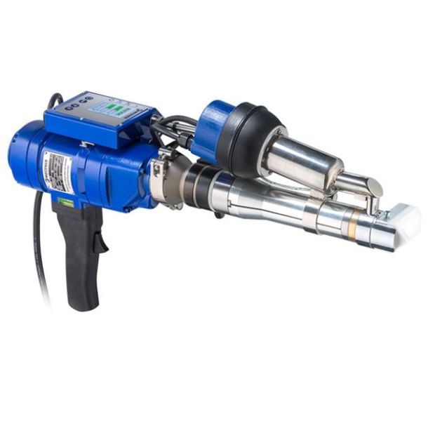 EXWELD beta4 SC TWISTY.  Wegener ekstruder med egen luftforsyning. Output 4,6 kg/h (PE) Svejsetrd PE / PP 3,4,5 mm. Leveres med 1 stk. svejsesko efter Deres valg.