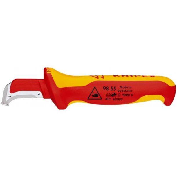 Pipe Jacket knife Hook Red, with guide nose and safety cap
