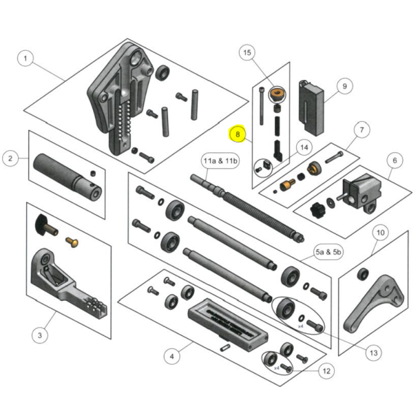 Skreplatte og platteholder for reparationsst til Uniprep MK2 (125-500mm)