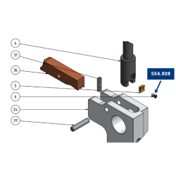 Hrner, skrue for platte (KVR-22) til rotationsskrabere