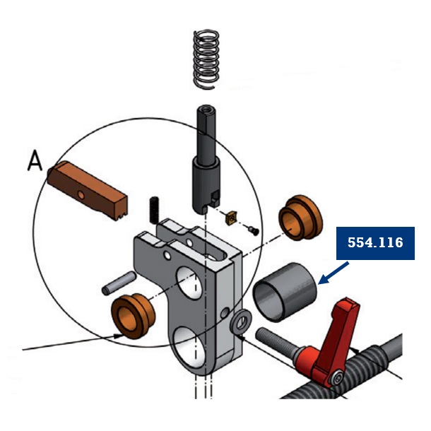 Glideleje  Kunststof GR 1. - Til Rotationsskraber 32 - 160 mm (KVR-60)