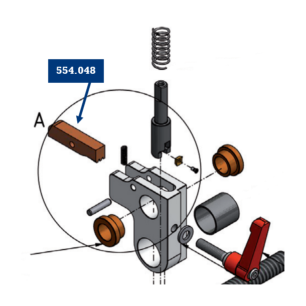 Spindle Nut, brass, GR1 for scraper 32 - 160 mm