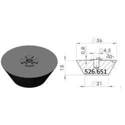 Cone set For welding plug 526.651 (21-36-13)