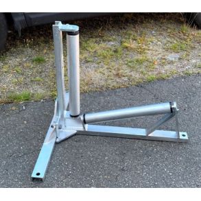Roller stand Ø315, height-adjustable + foldable Stainless steel frame -  with 48 mm. aluminum rollers - Rollers for plastic pipes - Pipeline Rollers  - Holm & Holm A/S