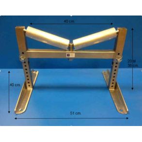 Rullebuk 315, hjdejusterbar + foldbar Rustfri stel - med 48 mm. aluminiumsruller med rustfrie aksler.