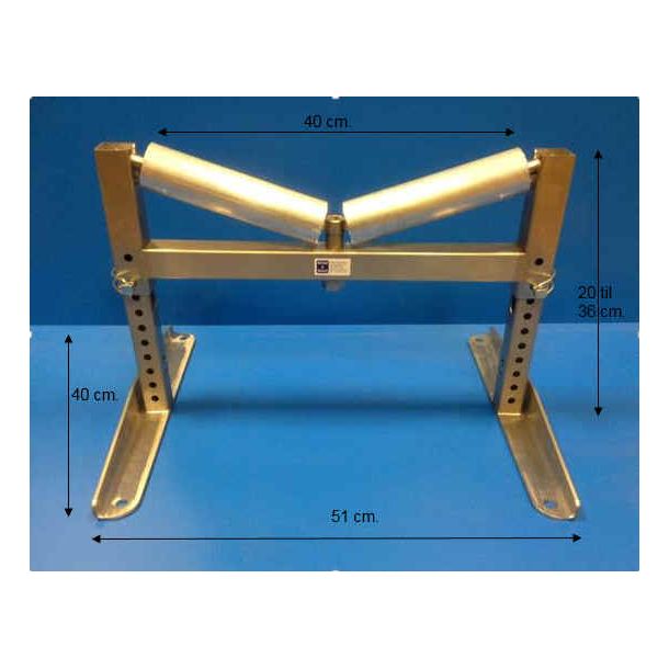 Roller stand 315, height-adjustable + foldable Stainless steel frame - with 48 mm. aluminum rollers