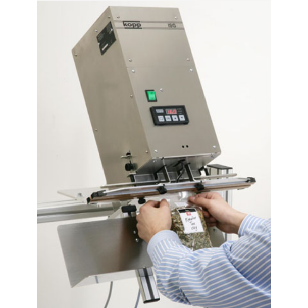 ISG 400 Dobbeltsidet impuls varme. Kabinet i rustfri stl . Digital kontrol. Fodpedal. Svejsning 400 x 3 mm.  230V 500W