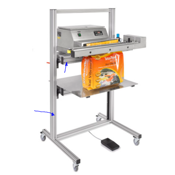 Trolley for TSG Smart 650 with height adjustment of welding unit