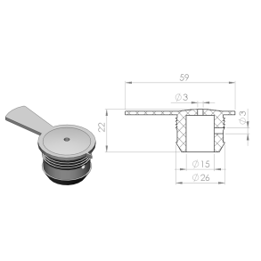 Udluftningsprop, Type 1, 26 med 3 hul i top og side 1PK=1750STK