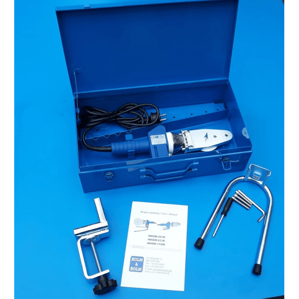 Socket fusion tool HHSW 40, digital, 110V. supplied in painted steel box with support and clamp