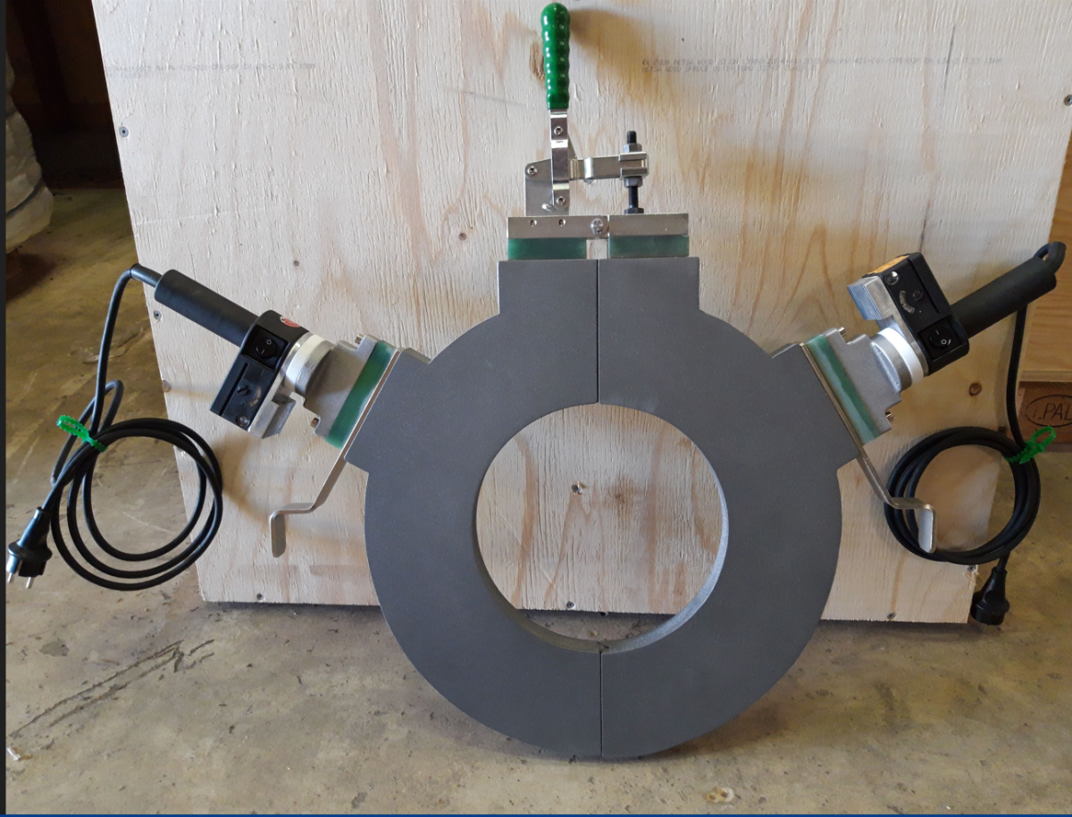 Divided heating element with Toggle clamp, OD500/ID250mm Welding