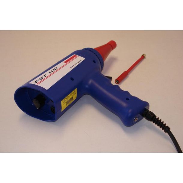 Sparktester PST 100 with flexible electrode in plastic suitcase.