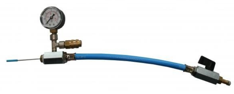 Compressed ait testing device with connection for recording device ...