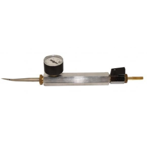 Test needle with manometer and valve