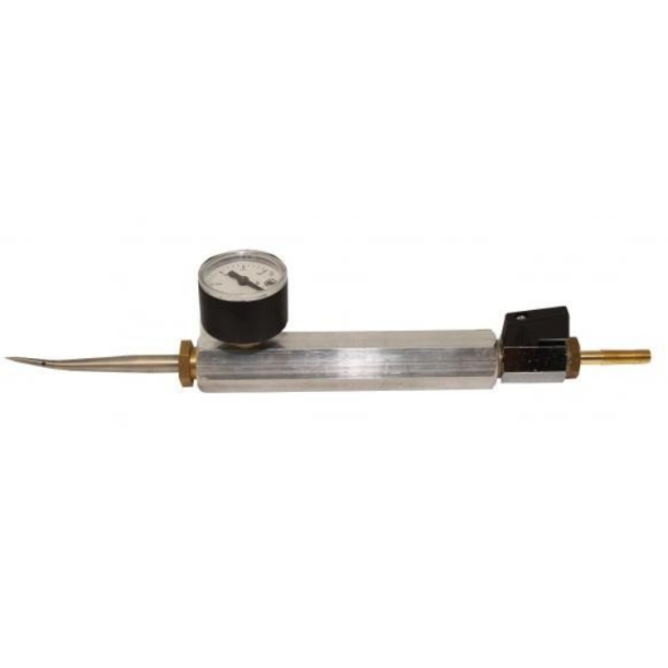 Testnl med manometer og ventil