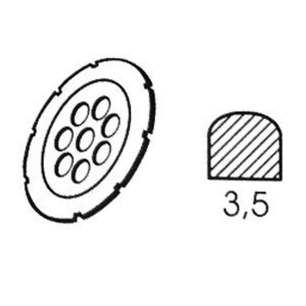 Diamant skreskive  110 x 3,5mm, semi rund. Passer til Roton fugefrser