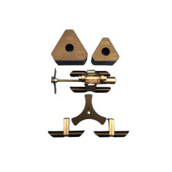 Internal debeader set 125-160mm. Cutter head + supports. (rods not included) Stainless steel