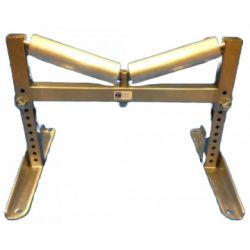 Adjustable rollerstand with alluminium rollers on stainless frame and axels with sealed roller bearings.