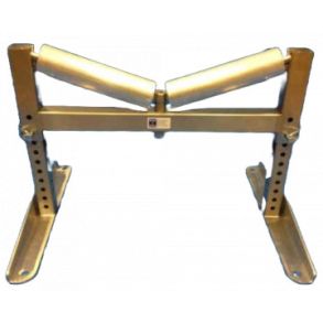 Adjustable rollerstand with alluminium rollers on stainless frame and axels with sealed roller bearings.