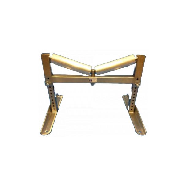 Adjustable rollerstand with alluminium rollers on stainless frame and axels with sealed roller bearings.