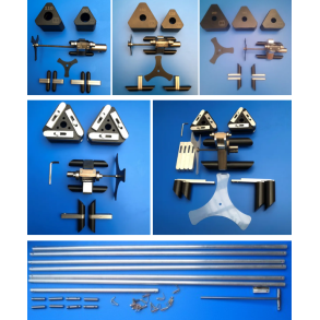 Complete set of internal debeaders 90-450mm. Cutter heads + supports + rods etc.