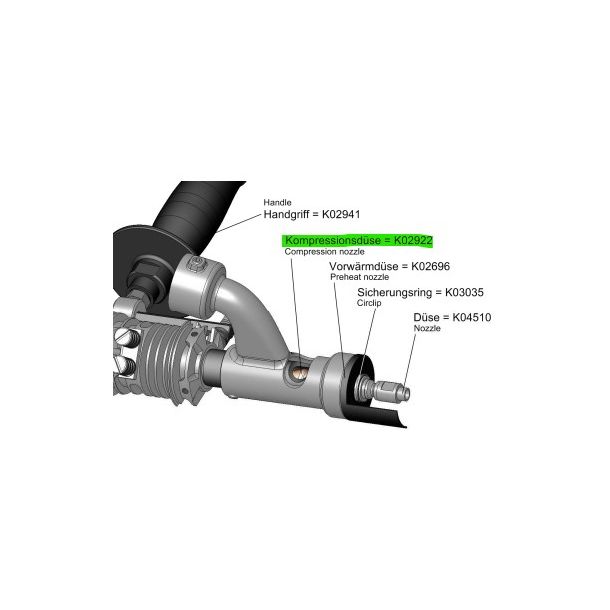 Kompressionsdyse til MAK 18S MA/E-25 u. 25-S #K02922