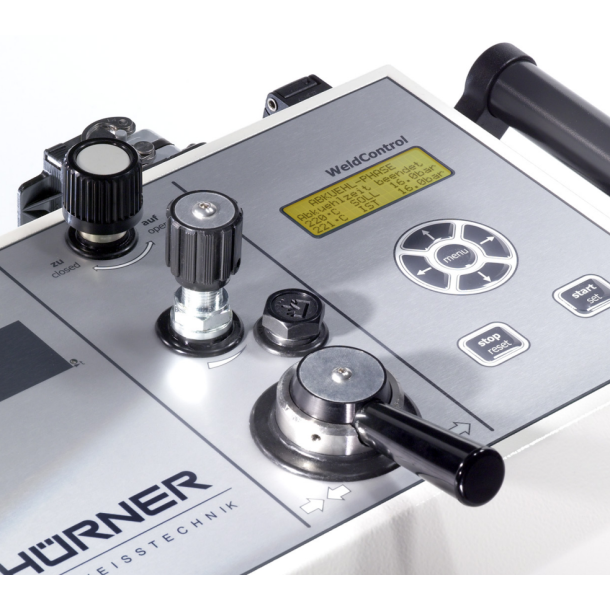Stuksvejsemaskine, H�rner 200 mm, Weldcontrol 2.0 inkl. H�vl, spejl,trykkarakteristik  inkl. aluminium reduktioner str. 63 75 90 110 125 140 160 180 mm.  SN: ________