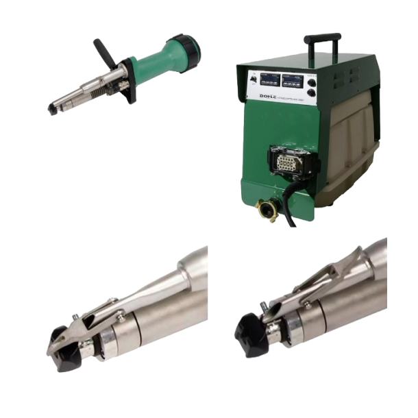 Ekstruder Dohle Micro 230V, 1300 W Komplet med E-Box, integreret kompressor, tilslutning 7m og transportkasse.