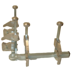 Pipe clamp OD 32 - 110 mm.  4 point clamping with angular adjustment.  Transport