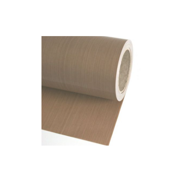Teflon folie 0,15mm - 1 meter bred, Brun. Fiberarmeret Type 2 .   Uden kl�b.