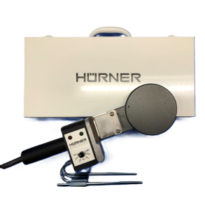 H�rner 120 mm h�ndholdt svejsespejl med trinl�s temperaturindstilling. Leveres med stander og metal kuffert