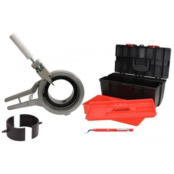 Pipe cutter CK-160, closed pipe cutter 160 mm. incl reductions as well as deburrs and suitcase