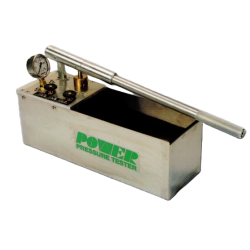 Manuel trykpumpe, 250 bar, 2 m. trykslange, klasse 1,6 manometer, rustfri trykspand.