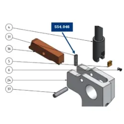 Fjeder for m�trik GR 1. - Til Rotationsskraber 32 - 160 mm (KVR-62)