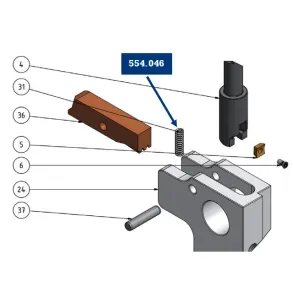 Fjeder for m�trik GR 1. - Til Rotationsskraber 32 - 160 mm (KVR-62)
