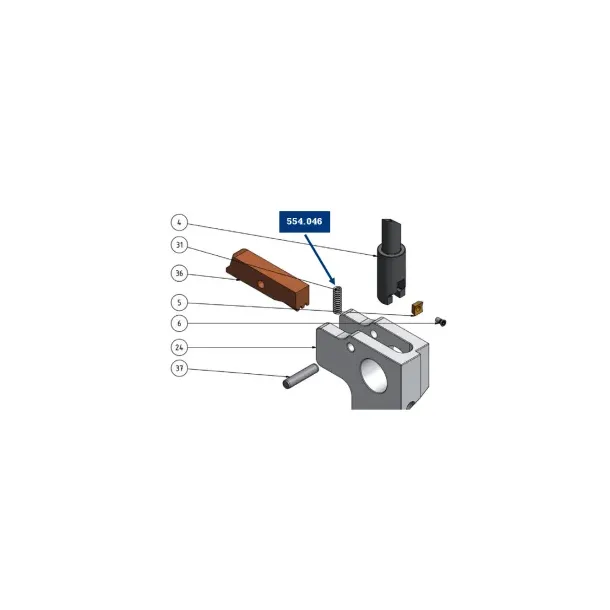 Fjeder for m�trik GR 1. - Til Rotationsskraber 32 - 160 mm (KVR-62)