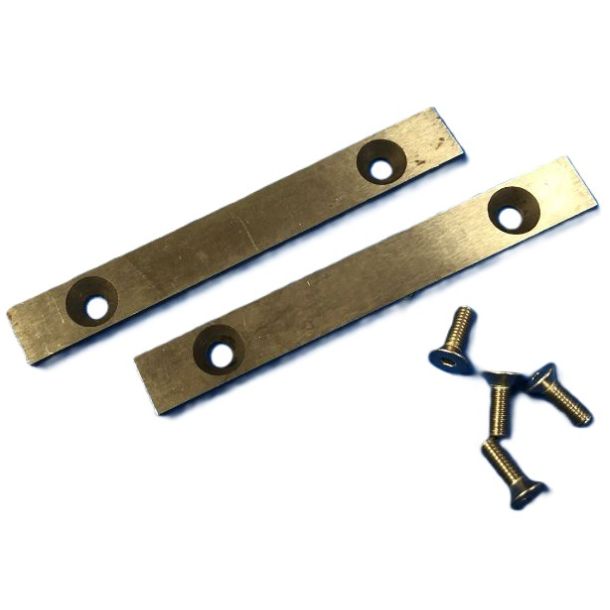 Kniv til h�vl Tecnodue PL160C v�rksteds maskine . 93x12 mm. med 2 huller. (s�t med 2 stk)