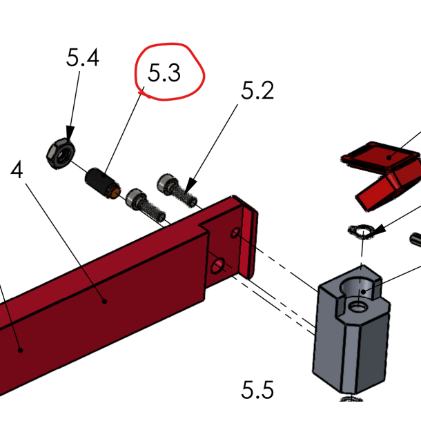 Pinol for adjustment PES 400 rotary scraper pos. 5.3
