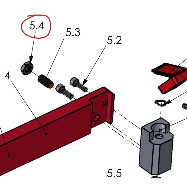 Nut M8 For PES 400 pipe peeling tool Pos. 5.4